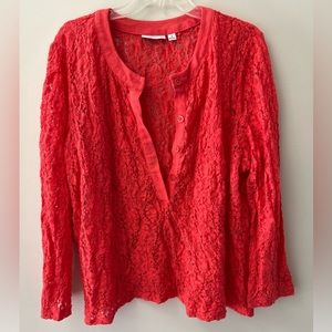 Susan Graver NWOT 1X Orange lace cover up